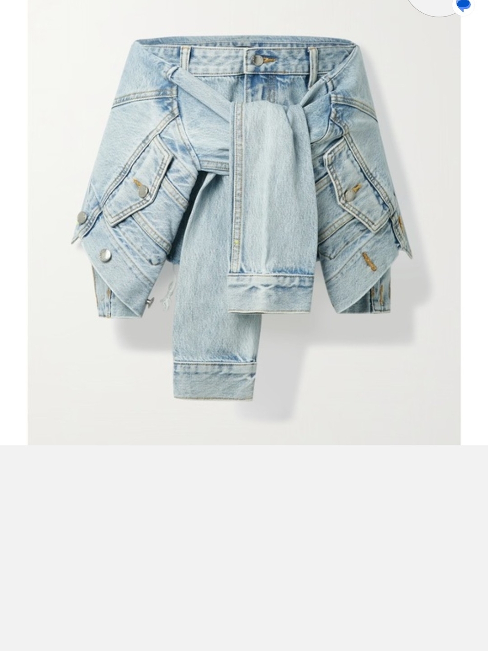 Alexander Wang Light Wash Denim Shorts - Light Blue Sz 28